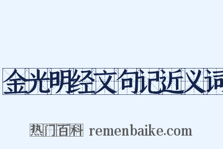 金光明经文句记近义词是什么意思的图片
